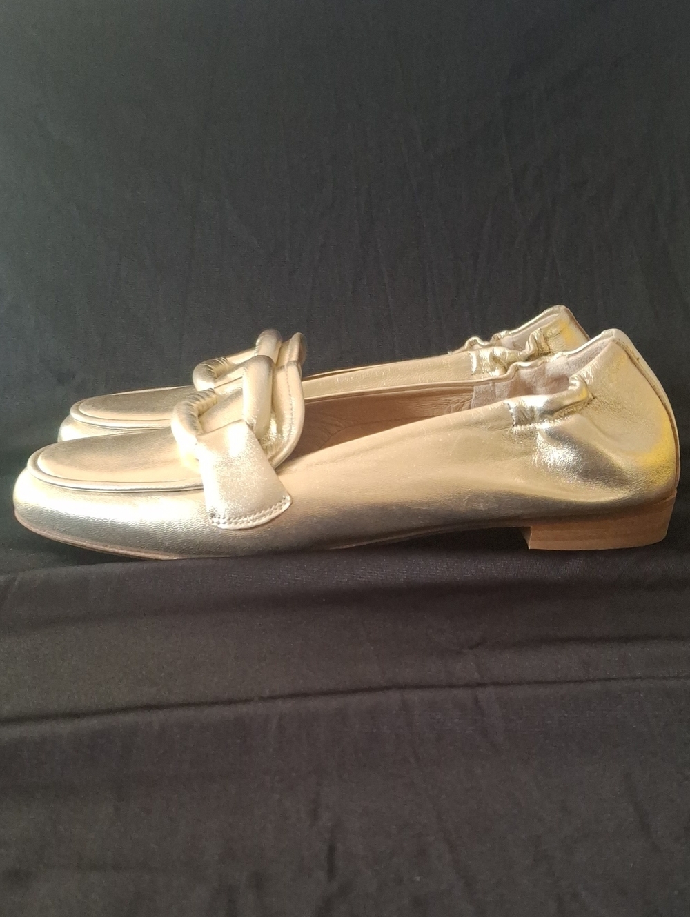 Ron White Fibi Metallic Leather Loafers Flats Size 37 New Without Box NWOB